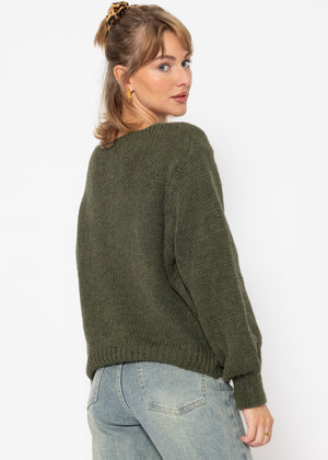 V-neck sweater - dark green