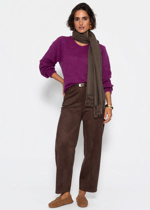 Pullover mit V-Ausschnitt - mauve
