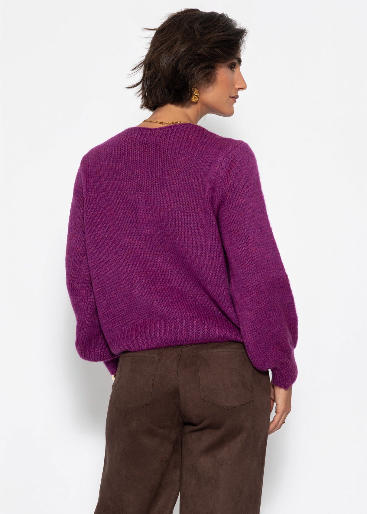 Pullover mit V-Ausschnitt - mauve