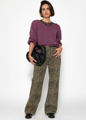 Pullover mit V-Ausschnitt - plum