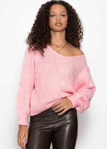 Pullover mit V-Ausschnitt - rosa