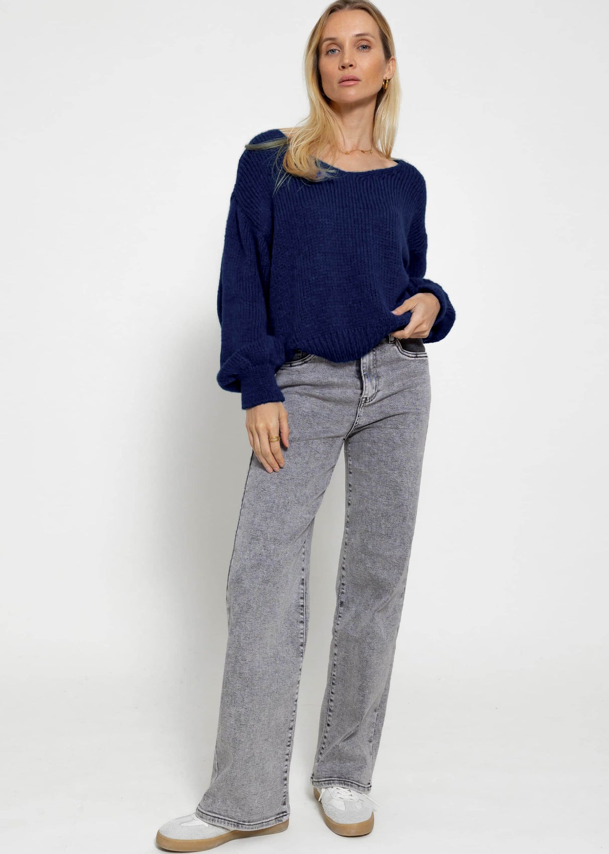 Pullover mit V-Ausschnitt - royalblau