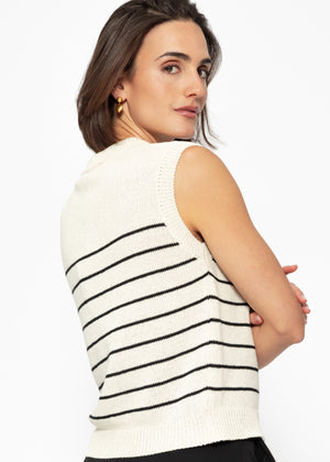 Pullunder gestreift - beige