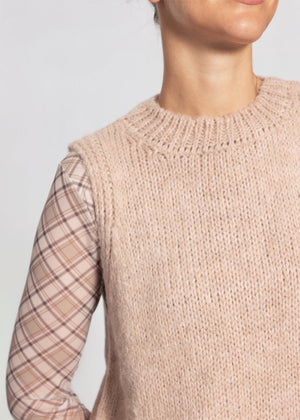 Pullunder mit Fransen - beige