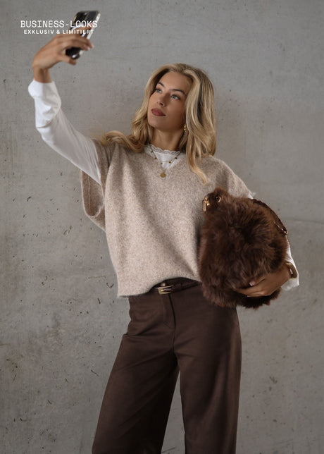 Pullunder mit V-Ausschnitt - beige