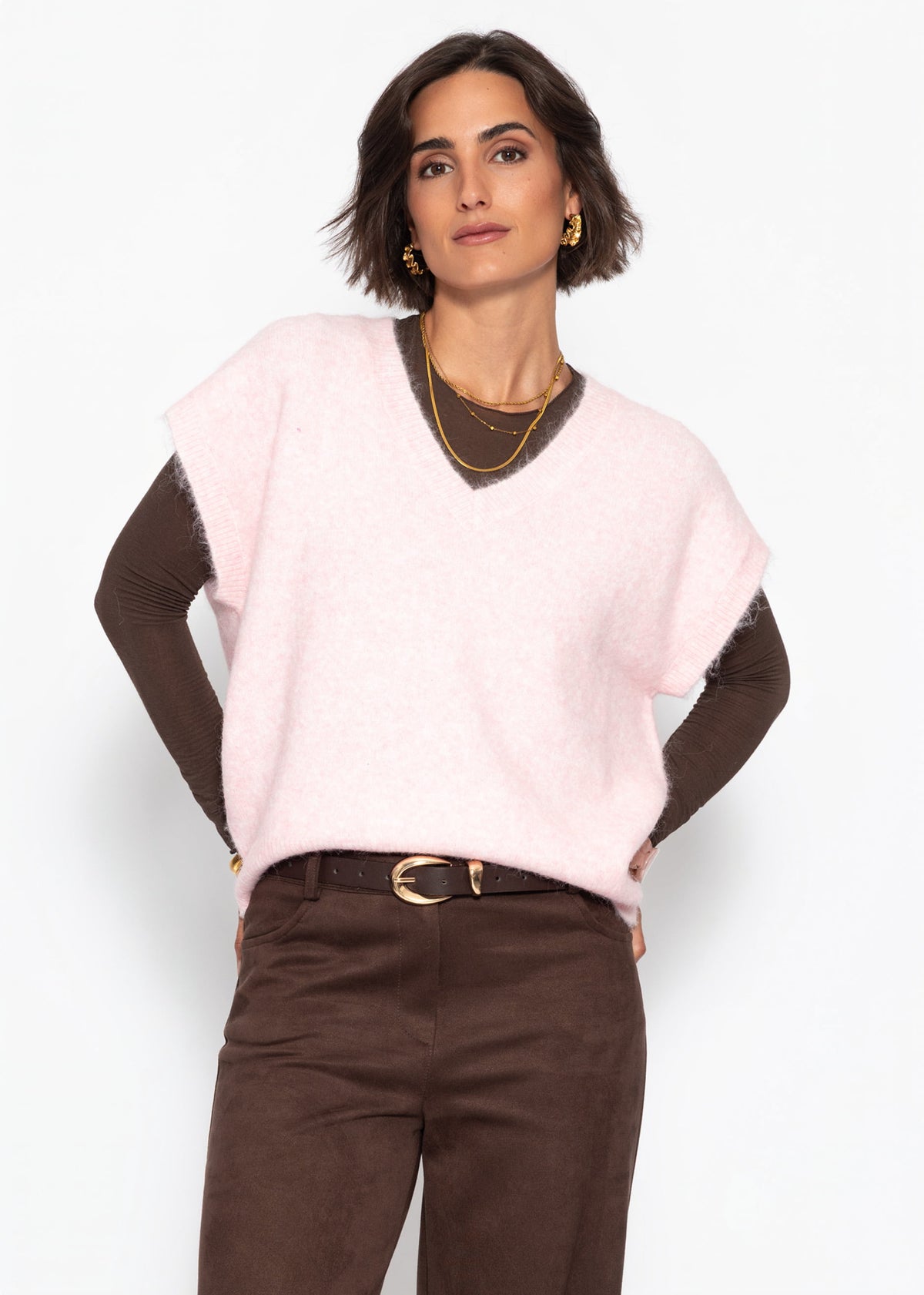 Pullunder mit V-Ausschnitt - rosa - SASSYCLASSY