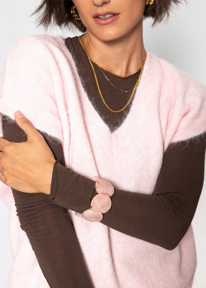 Pullunder mit V-Ausschnitt - rosa - SASSYCLASSY