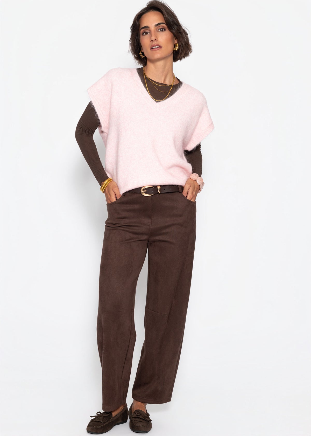 Pullunder mit V-Ausschnitt - rosa - SASSYCLASSY
