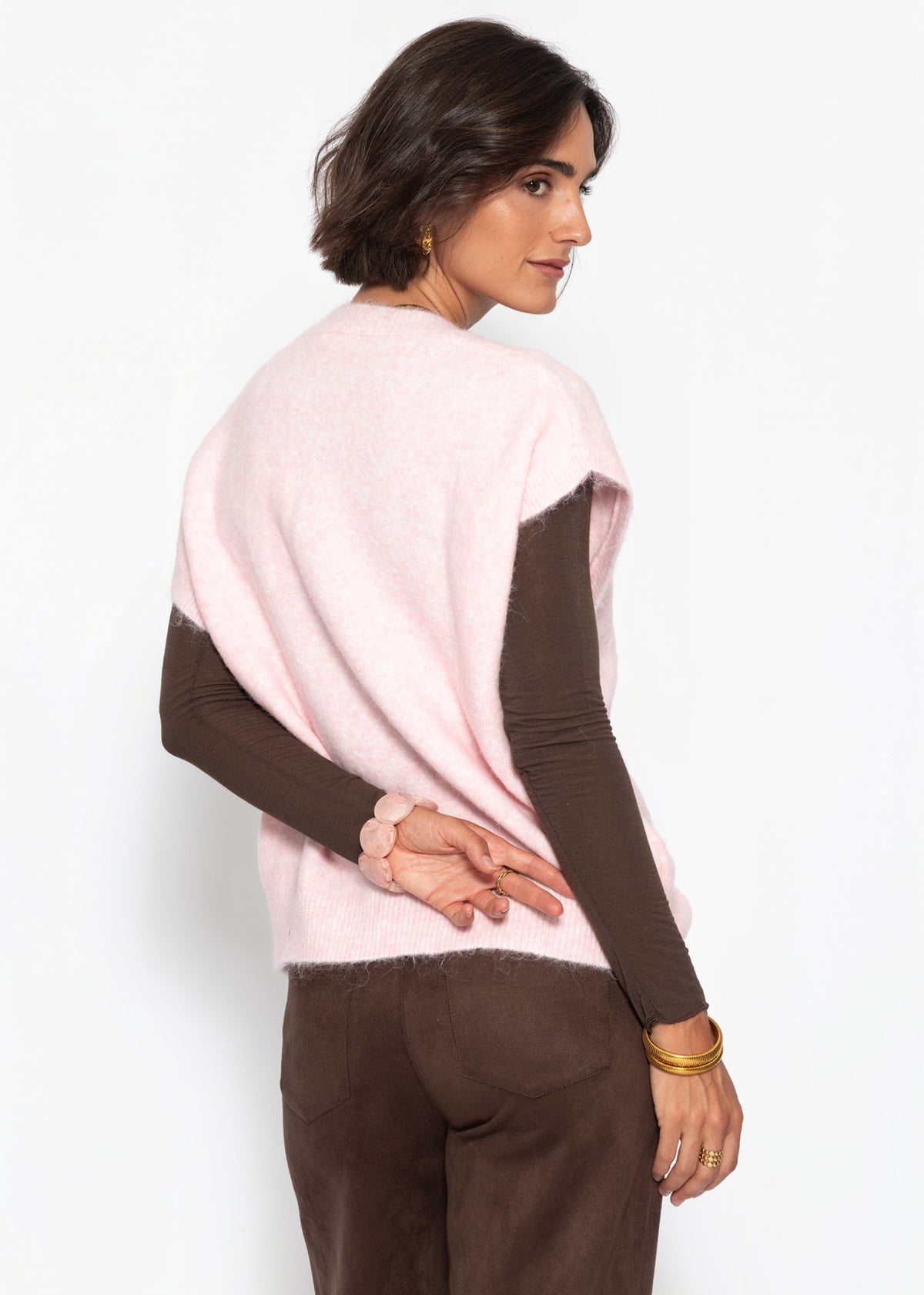 Pullunder mit V-Ausschnitt - rosa - SASSYCLASSY