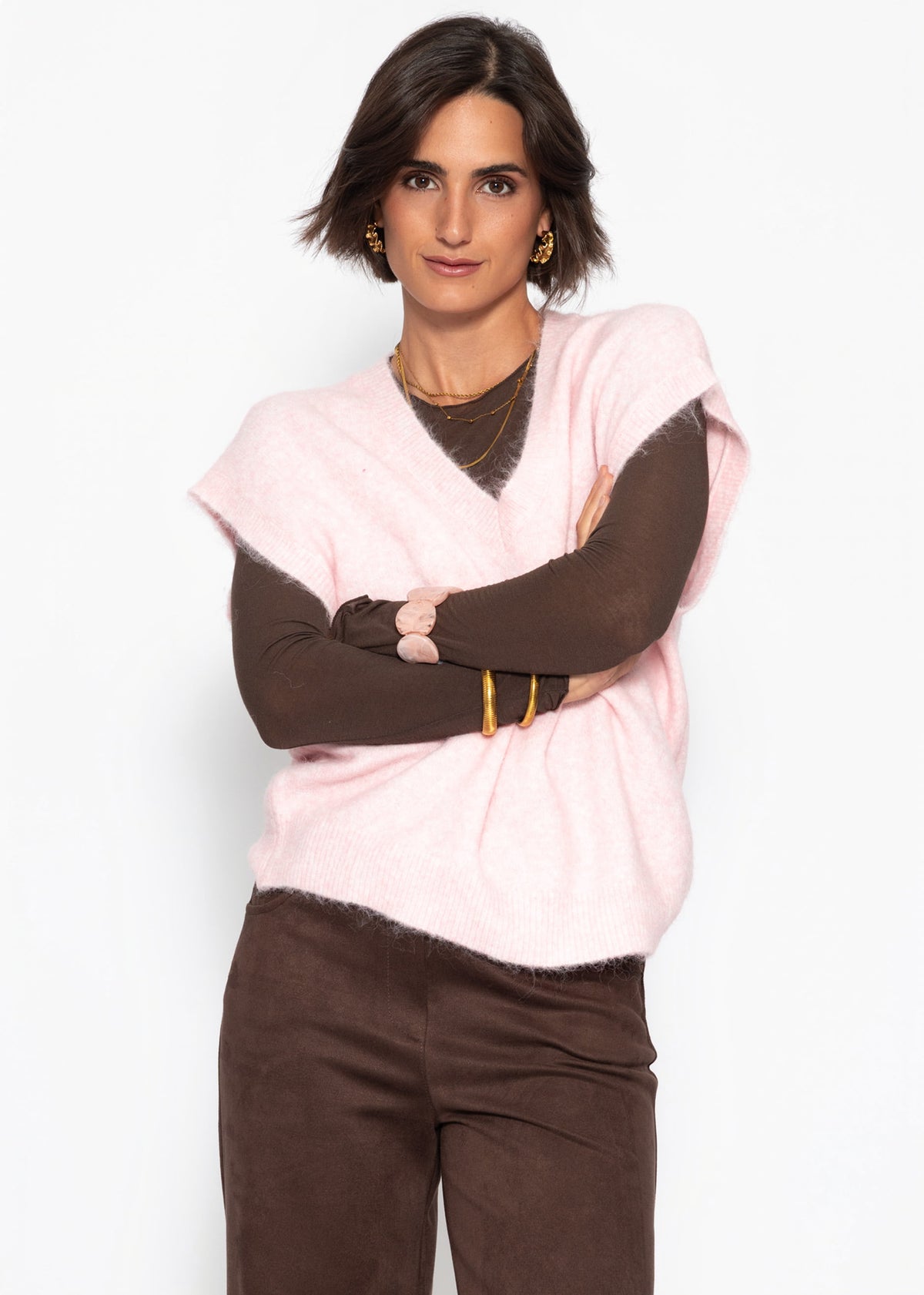 Pullunder mit V-Ausschnitt - rosa - SASSYCLASSY
