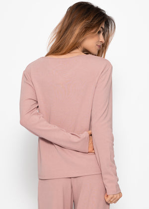 Long-sleeved pajama shirt - pink