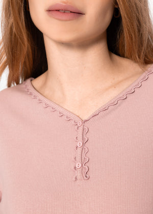 Long-sleeved pajama shirt - pink