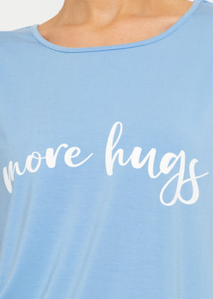 Pyjama shirt with print - light blue