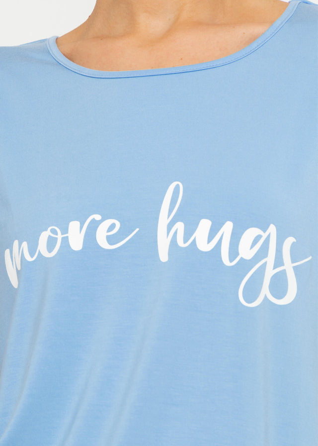 Pyjama Shirt mit Print - hellblau