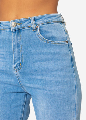 Relax fit high waist jeans, blue