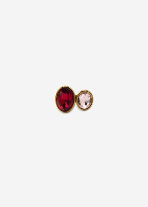 Ring with 2 gemstones - gold