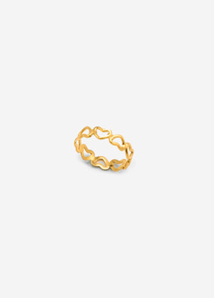 Ring with hearts - gold