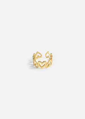 Ring mit vielen Herzen - gold