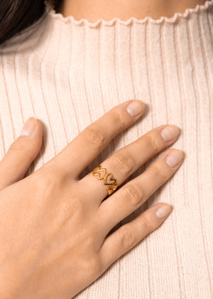 Ring mit vielen Herzen - gold