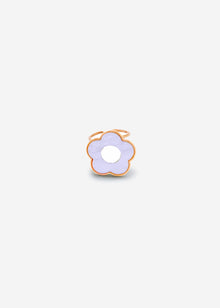 Ring with purple flower motif - gold