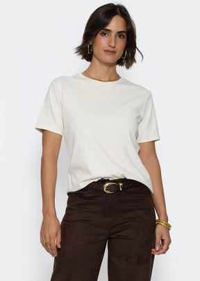 Rundhals T-Shirt - hellbeige
