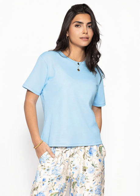 Rundhals T-Shirt - hellblau by SASSYCLASSY