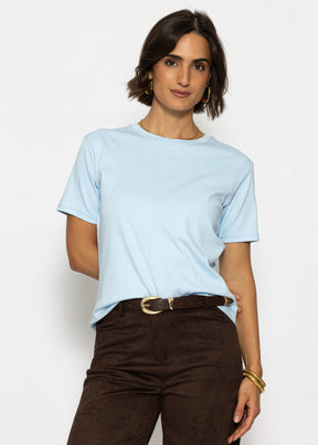 Rundhals T-Shirt - hellblau