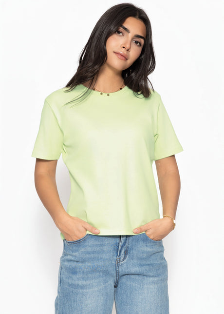 Rundhals T-Shirt - hellgrün von SASSYCLASSY