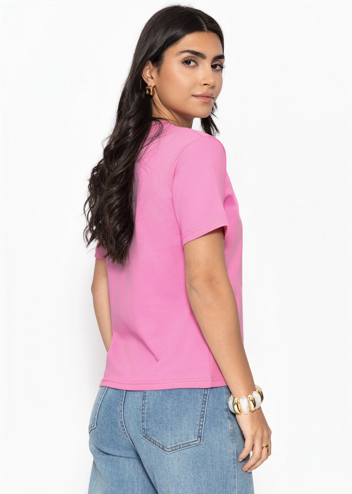 Rundhals T-Shirt - pink