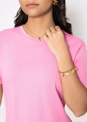 Rundhals T-Shirt - pink