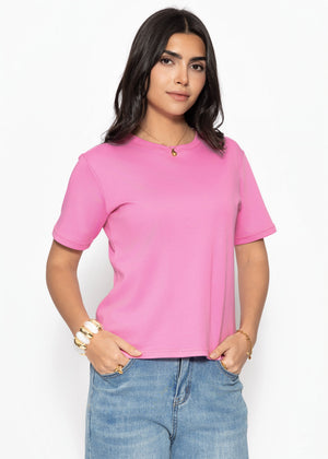 Rundhals T-Shirt - pink