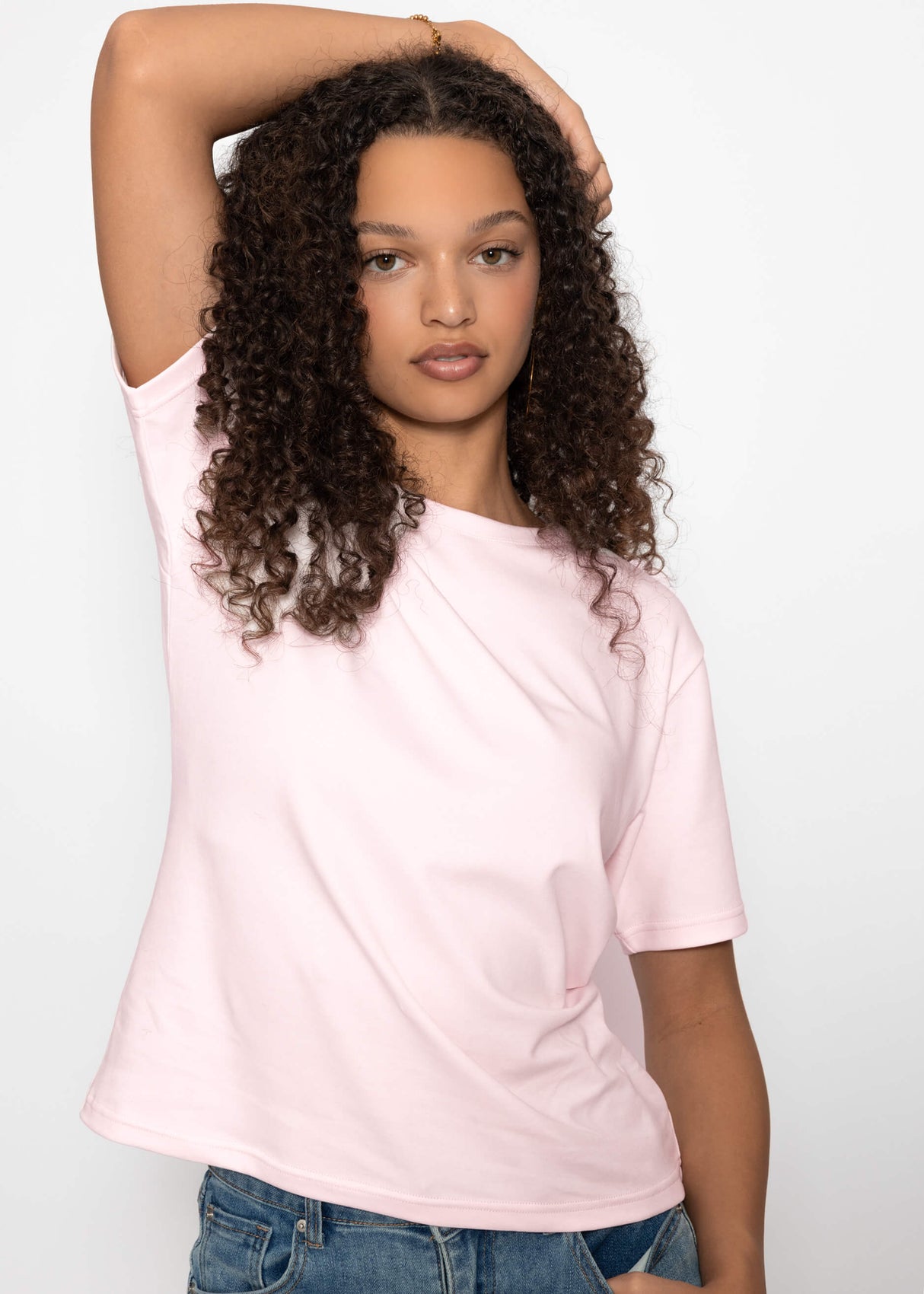Rundhals T-Shirt - rosa