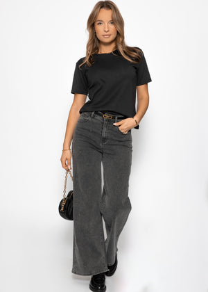 Rundhals T-Shirt - schwarz