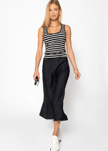 Satin Rock in Crash-Optik - schwarz