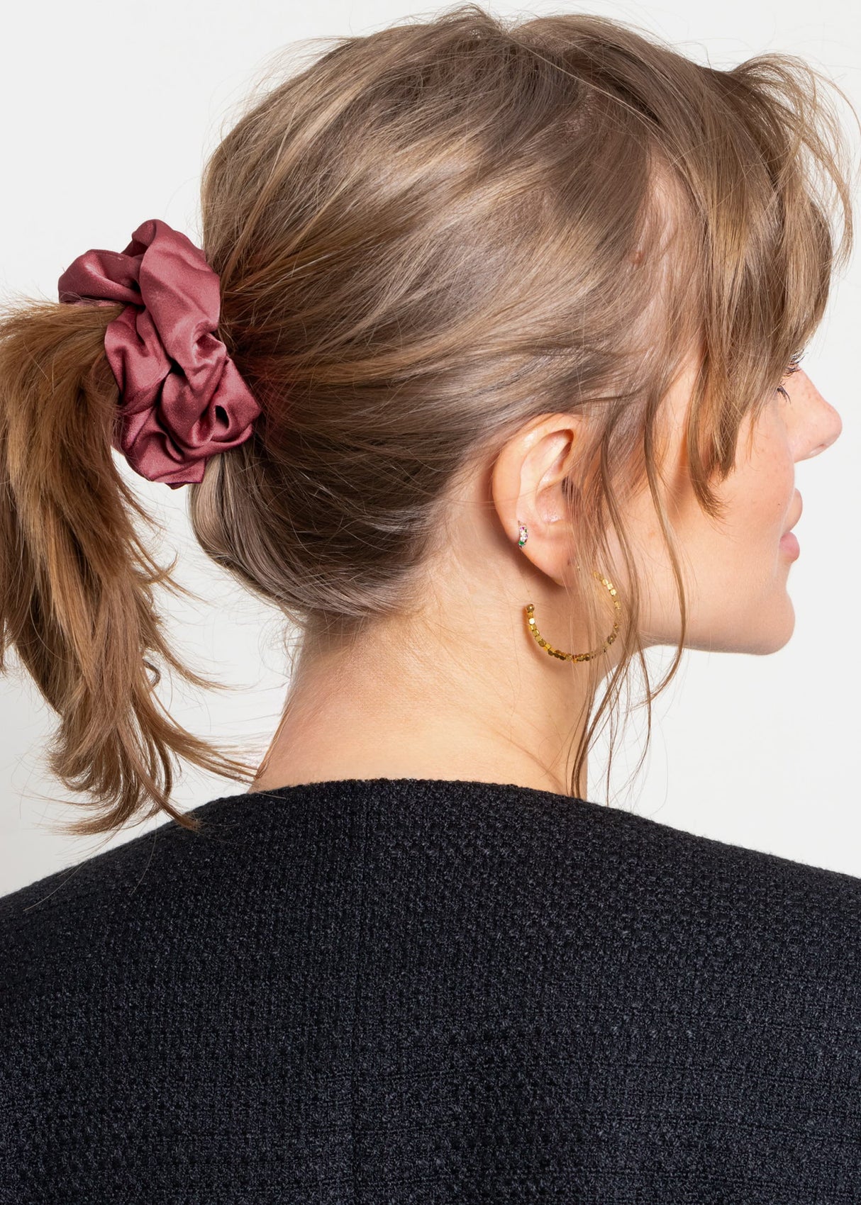 Satin scrunchie, mauve