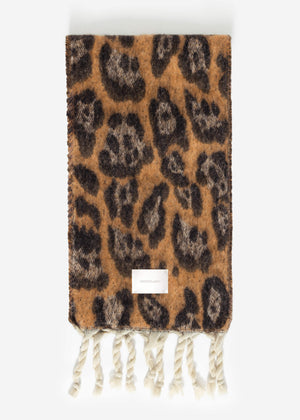 Schal mit Leo-Print - braun