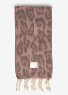 Scarf with leopard print - grey