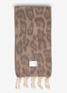 Scarf with leopard print - grey