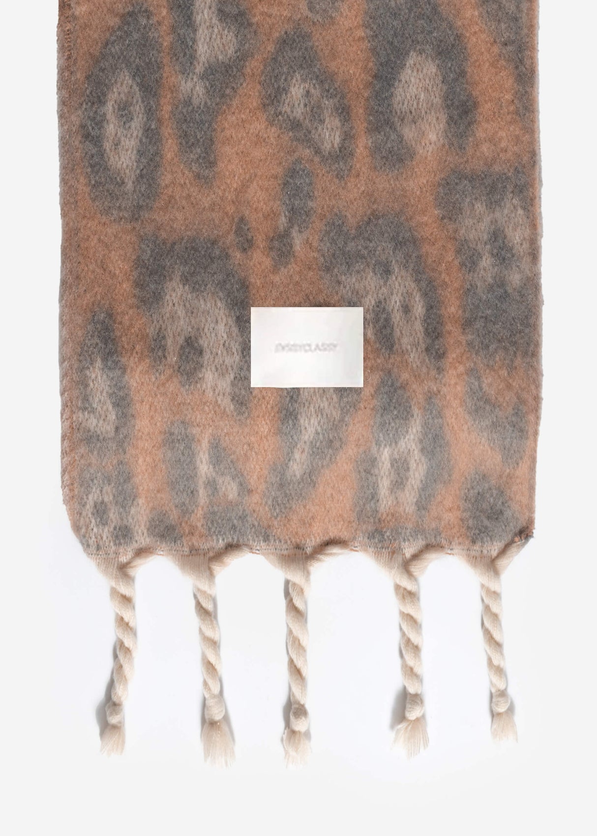 Scarf with leopard print - brown