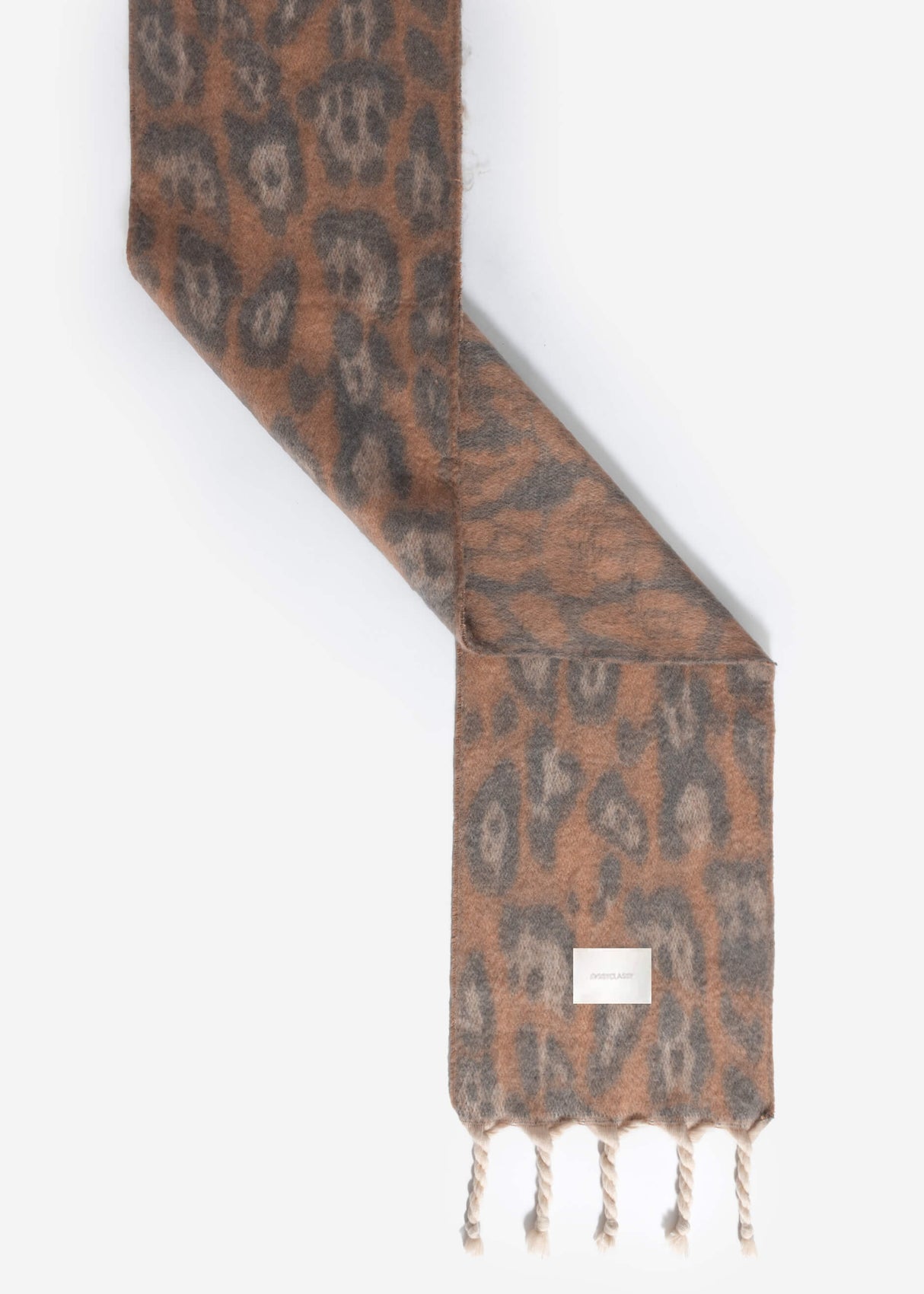 Scarf with leopard print - brown