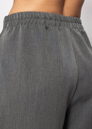 Schlupfhose mit Kellerfalte - grau