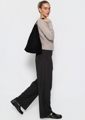 Schlupfhose mit Kellerfalte - schwarz