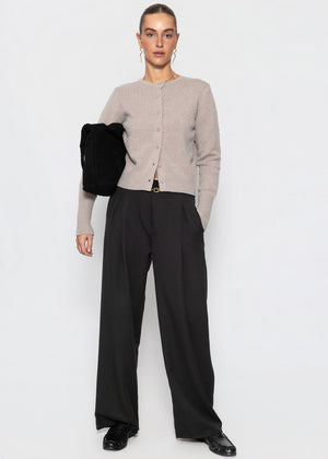 Schlupfhose mit Kellerfalte - schwarz