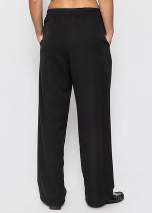 Schlupfhose mit Kellerfalte - schwarz