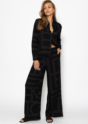 Bluse mit Print - schwarz