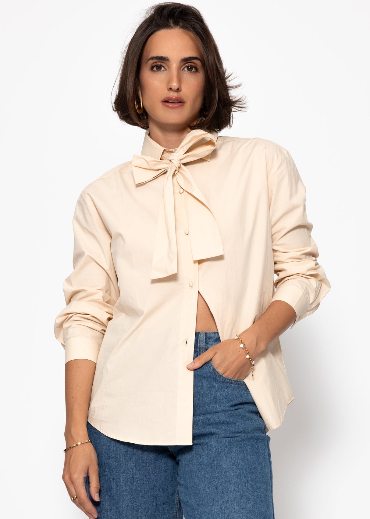 Flared blouse - butter yellow