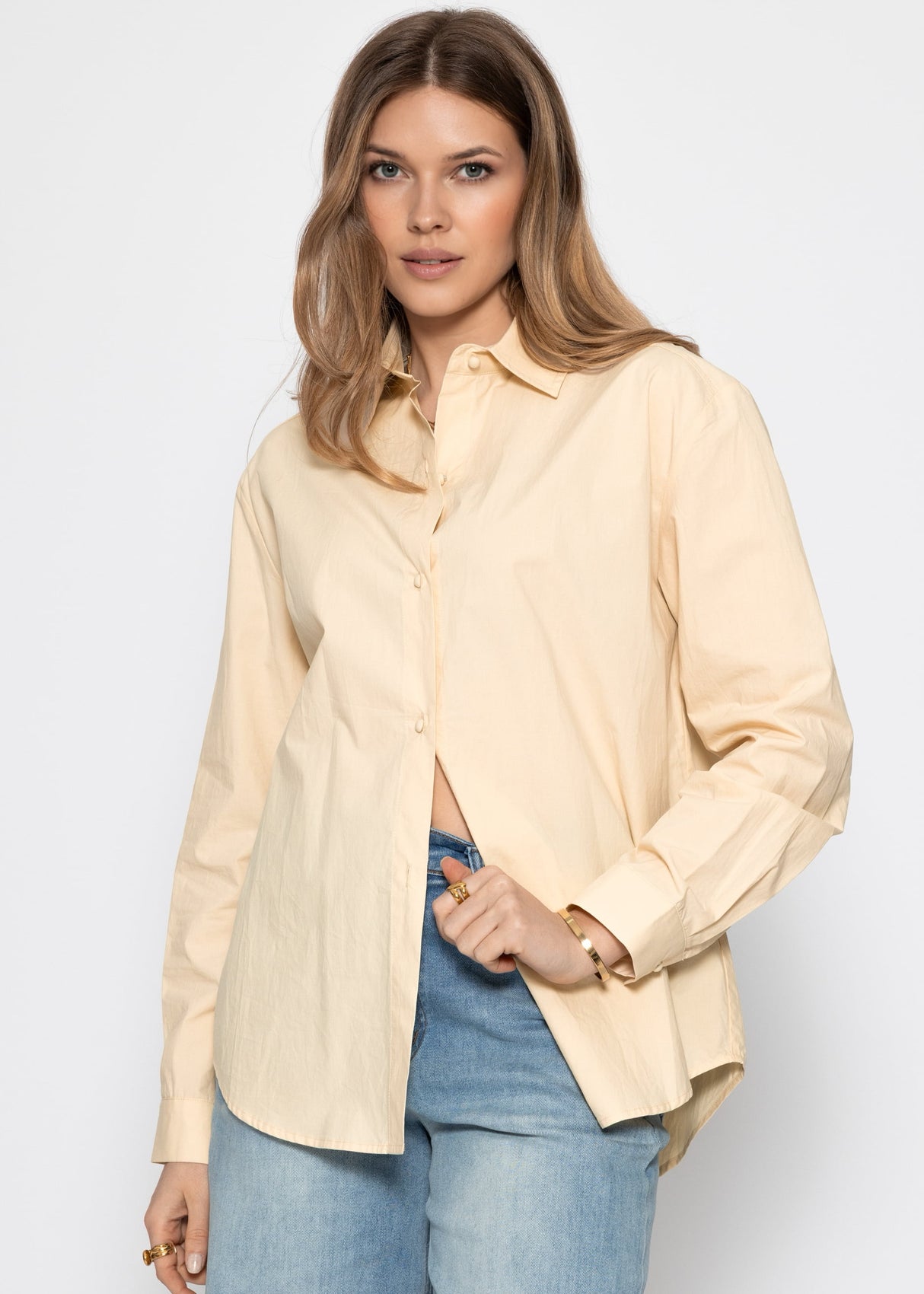 Flared blouse - butter yellow