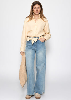 Flared blouse - butter yellow