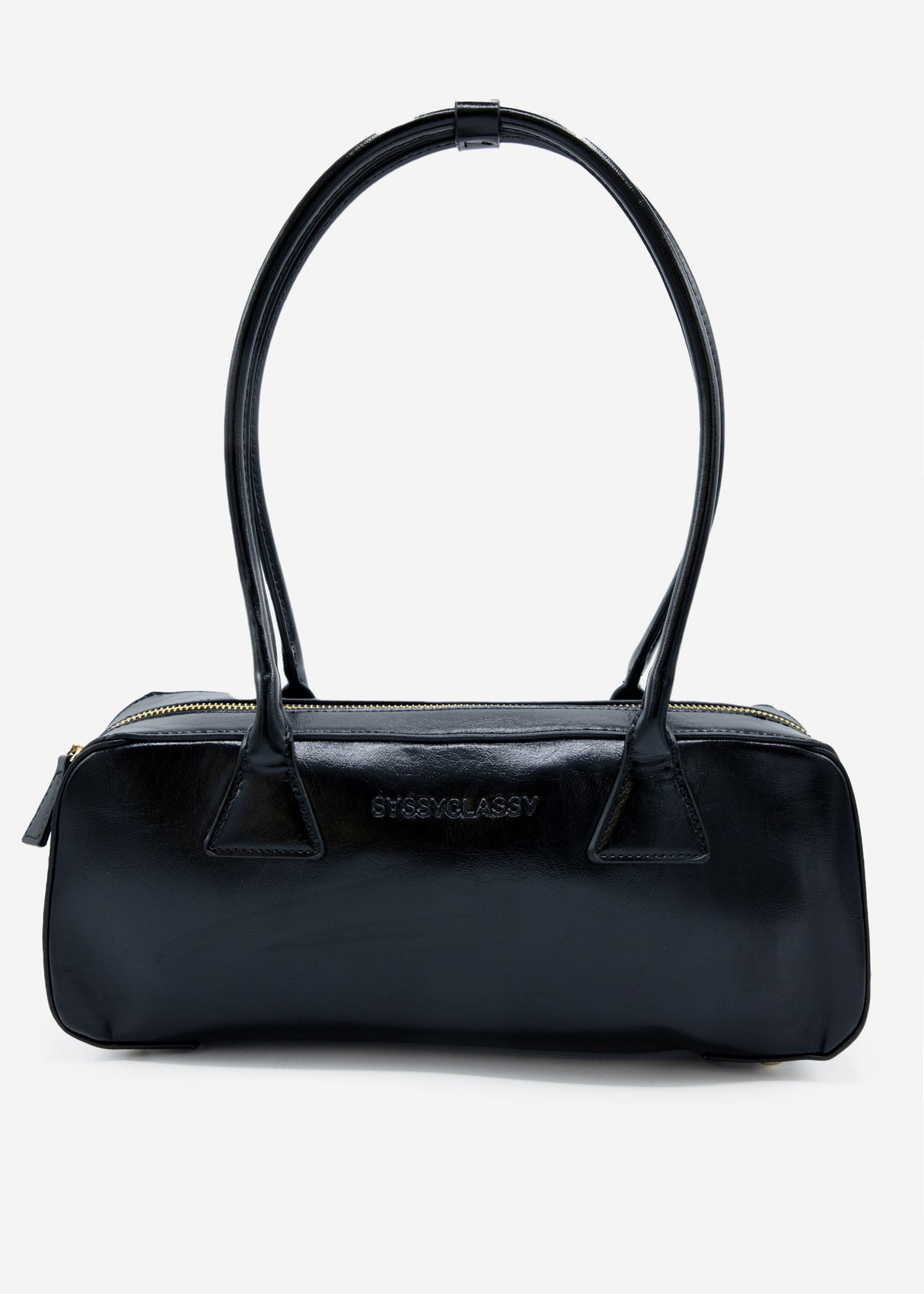 Shoulder bag made of faux leather - black