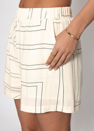 Shorts with print - cream